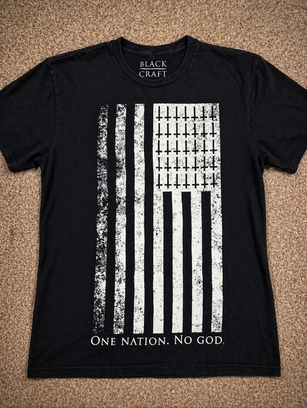Blackcraft Cult Graphic Tee Black White Flag Print Goth Streetwear 🖤